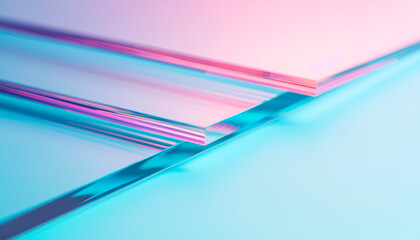 Pastel colors Reflections on Modern Glass Facade