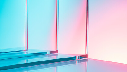 Pastel colors Reflections on Modern Glass Facade - obrazy, fototapety, plakaty