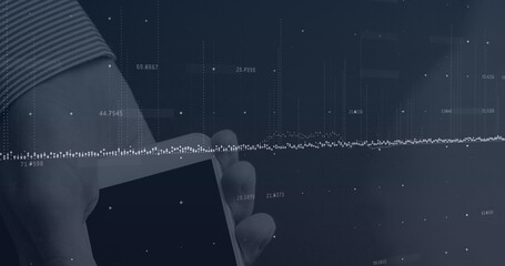 Image of financial data processing over payment terminal