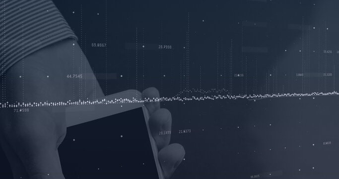 Image of financial data processing over payment terminal