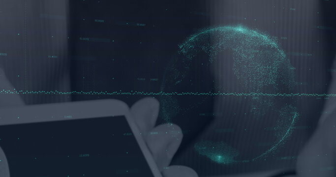 Image of financial data processing over payment terminal - Powered by Adobe