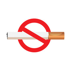 concept of no smoking and World No Tobacco Day. Banner with red circle stop tobacco sign and cigarette. texture background vector design