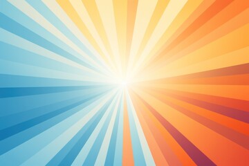 Fototapeta na wymiar Sun rays background with gradient color, blue and orange, vector illustration