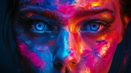 Craft a portrait glowing with dynamic energy and vibrant colors