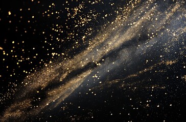 Golden glitter cosmic dust