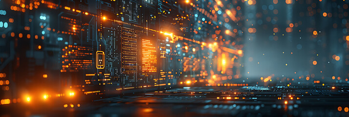 Fototapeta premium Advanced Encryption and Firewall Protection for Computer Systems