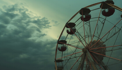 Dark abandoned ferris wheel 