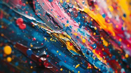 Colorful Abstract Paint Splatters - obrazy, fototapety, plakaty