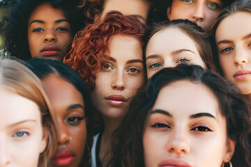 Fototapeta premium Young group of women celebrating