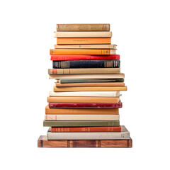 Fototapeta premium pile of books on transparent background, clipping path, png, 
