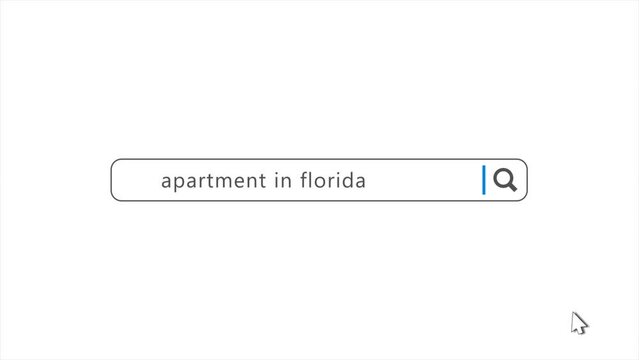 Apartment in Florida State in Search Animation. Internet Browser Searching