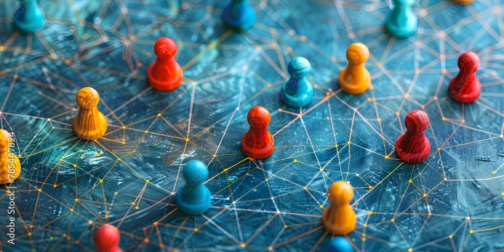 Aufkleber dynamic network of interconnected relationships and collaborative opportunities in a professional co