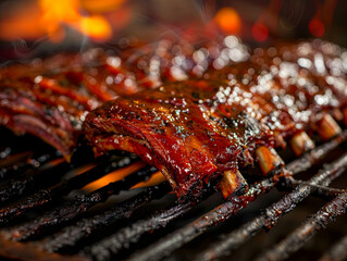 ribs on a grill