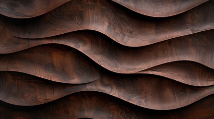 Organic wooden waves  abstract closeup of detailed brown wood art background texture