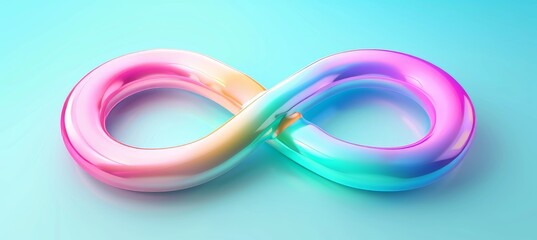 Autism awareness  rainbow infinity symbol on blue background for autism, adhd, neurodiversity