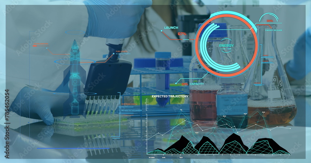 Poster image of data processing over doctors in lab