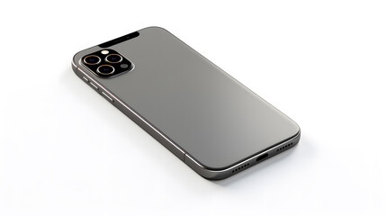 Grey smartphone mock up isolated on a white background