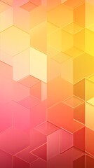 Rose and yellow gradient background with a hexagon pattern in a vector illustration