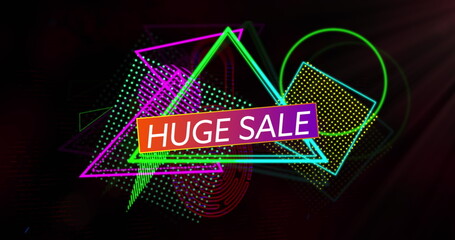 Image of flash sale text over black background