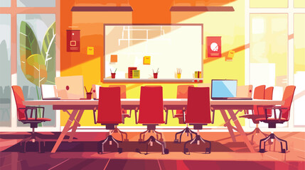 IT development company boardroom interior with SCRUM
