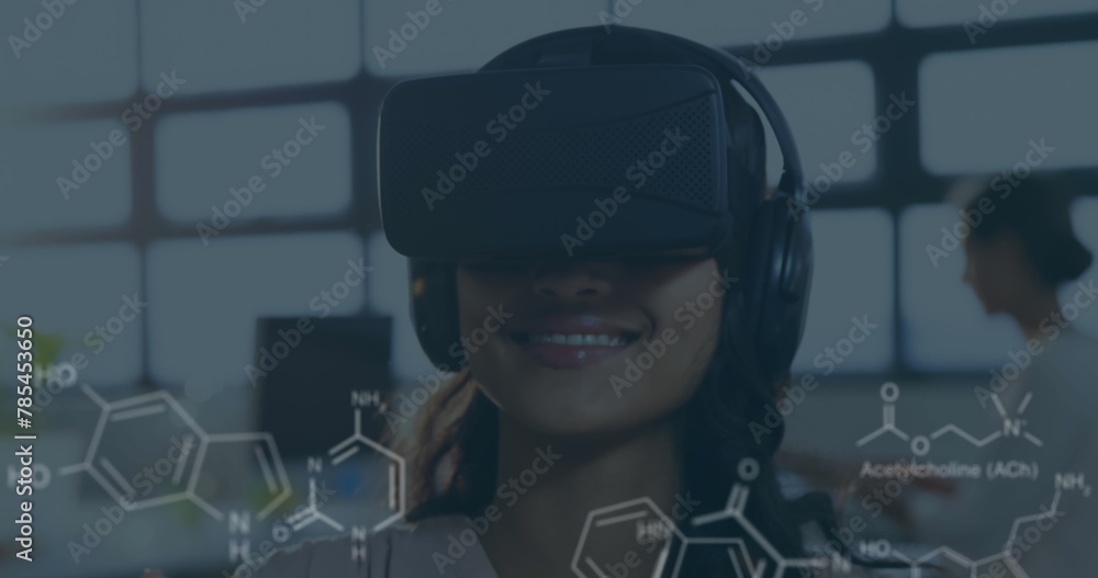 Poster image of rotating human brain of brain of network of connections over computer
