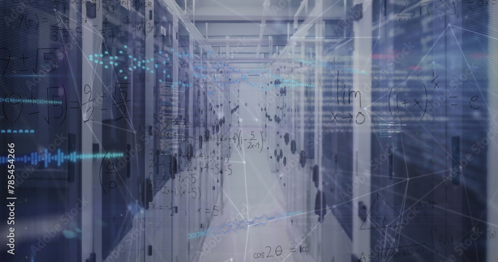 Poster image of data processing over server room