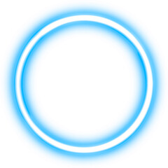 Glowing ring of neon blue light.