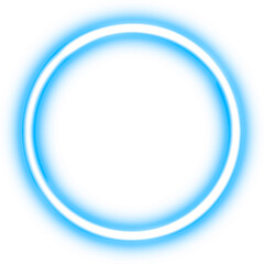 Glowing ring of neon blue light.