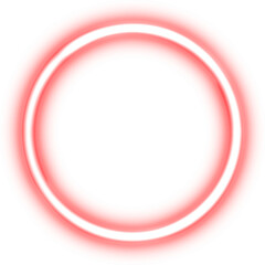 Glowing ring of neon red light.