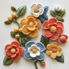 Wool knit flower 