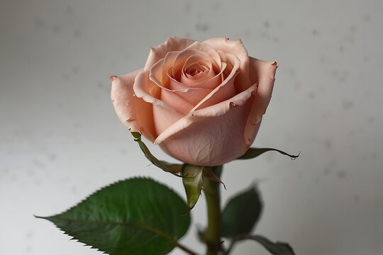 Pink rose on white background generative AI