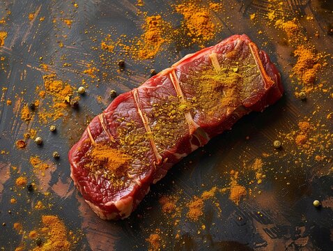 Casu marzu blended into a bold spice rub for steaks