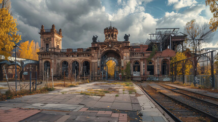 Ruins of Anhalter Bahnhof in Berlin Germany