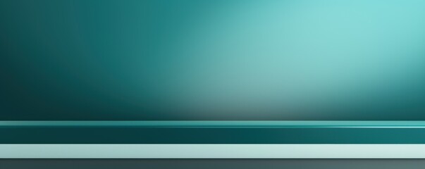 Teal background, gradient teal wall, abstract banner, studio room. Background for product display with copy space.
