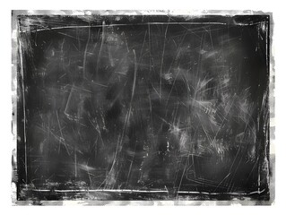 Fototapeta premium A blank black texture with a thick white grunge border for the background, concept for back to school, Black Friday , teachers day