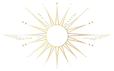 PNG  Gold sun divider ornament art accessories chandelier - obrazy, fototapety, plakaty