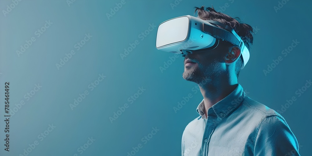 Aufkleber businessperson utilizing augmented reality for training in a futuristic digitally rendered reality w