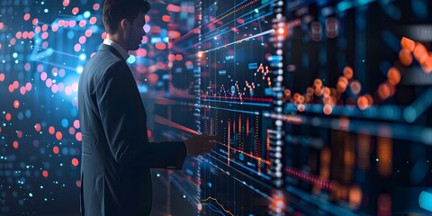 Fototapeta premium Businessperson Utilizing Predictive Data Analytics and Forecasting Insights for Strategic Planning and Decision Making