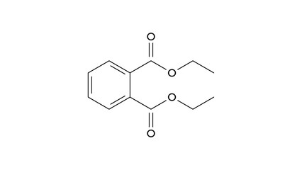 diethyl phthalate molecule, structural chemical formula, ball-and-stick model, isolated image phthalate ester - obrazy, fototapety, plakaty