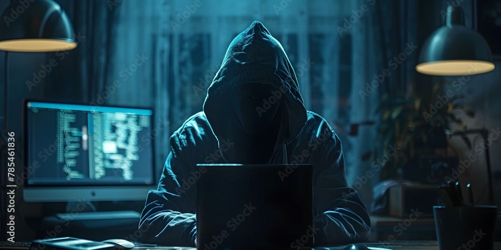 Poster hooded hacker selling secrets on the dark web a clandestine trade of sensitive information in the di
