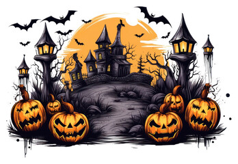 PNG Halloween spooky jack-o'-lantern representation