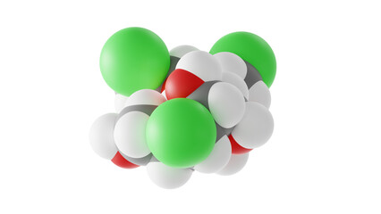 sucralose molecule, artificial sweetener, molecular structure, isolated 3d model van der Waals