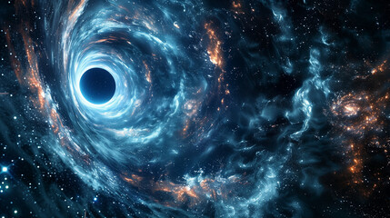 Swirling galaxy, cosmic vortex, abstract astronomical phenomenon - obrazy, fototapety, plakaty