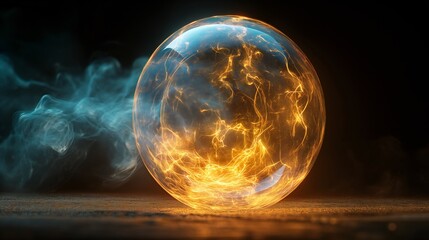 blue and orange magic ball