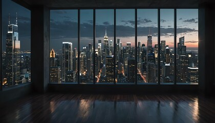 view of  the city from the window