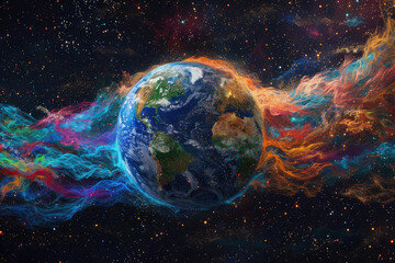 Vibrant Threaded Earth in the Cosmos