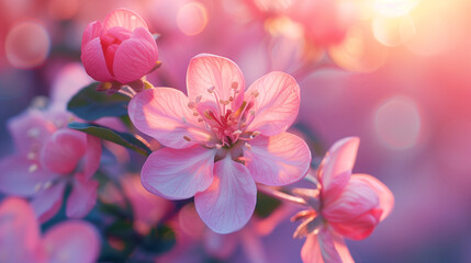 Pink Spring Blossom in Soft Light