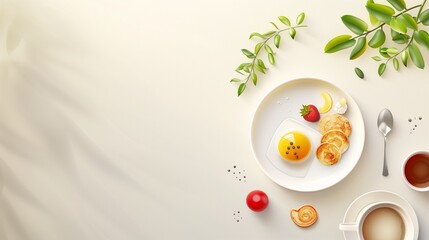 Egg yolk and bread for breakfast for kids healthy protein - obrazy, fototapety, plakaty