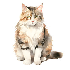 Cat watercolor style, illustration.