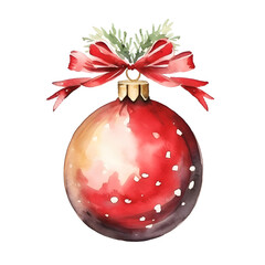 christmas ball watercolor style, illustration.